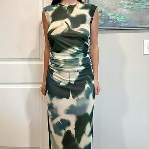 Rachel Zoe Green and White Maxi Dress